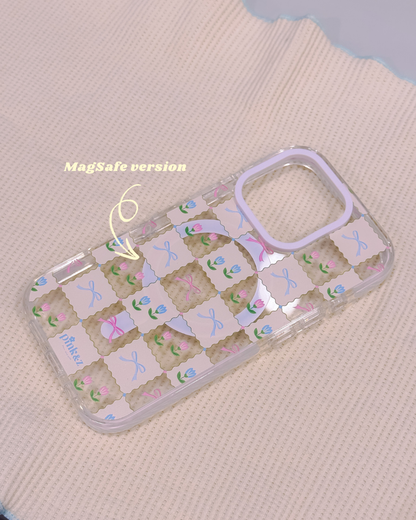Tulip Bow Transparent Impact iPhone Case