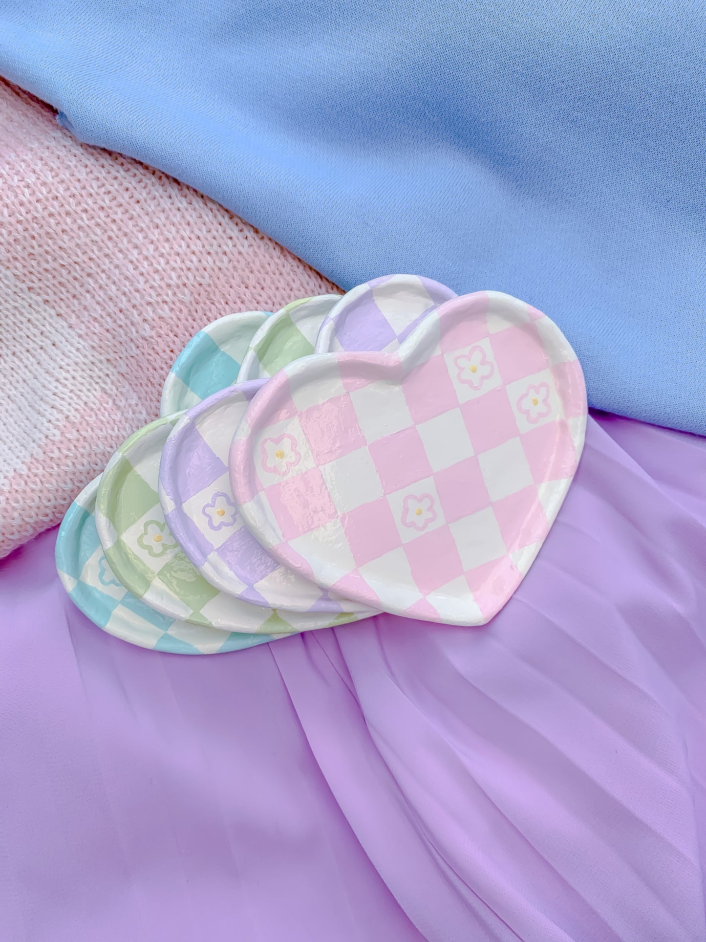 Pastel Check Trinket Dish
