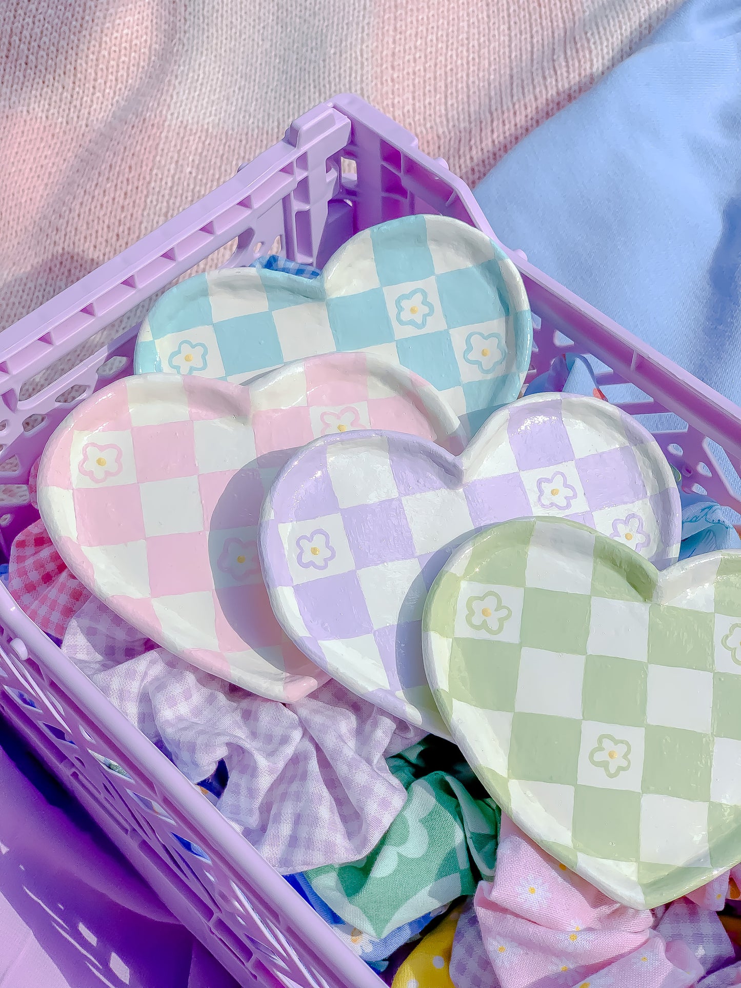 Pastel Check Trinket Dish