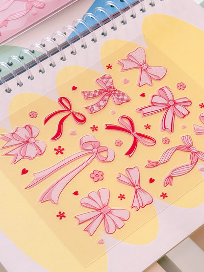 Pink Bows Transparent Sticker Sheet