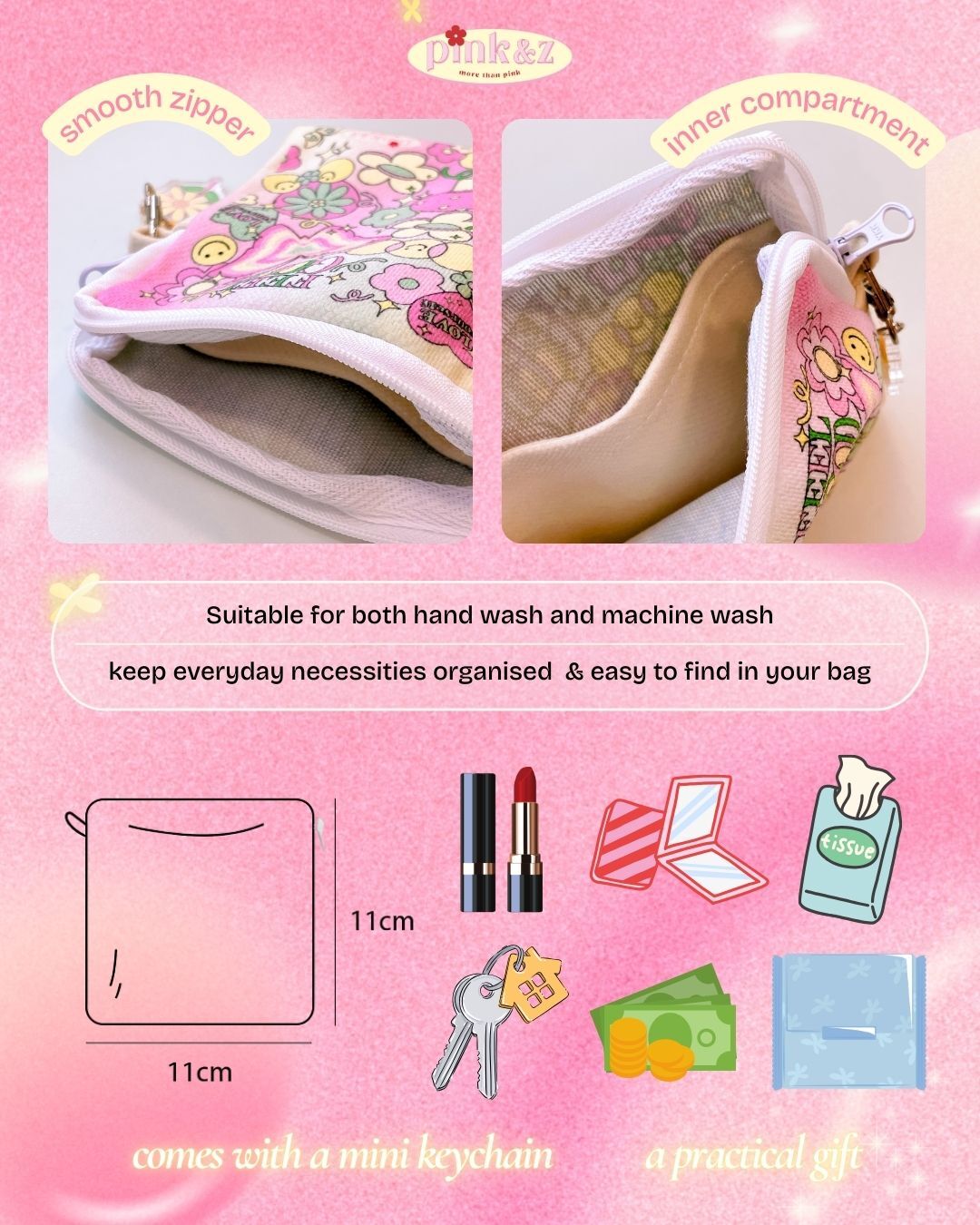 Pouch & Mini Keychain Set