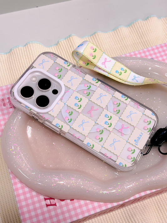 Tulip Bow Transparent Impact iPhone Case